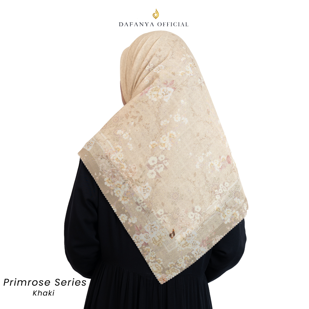 DAFANYA Primrose Series Jilbab Motif Floral Kerudung Segi Empat Hijab Scarf Bahan Voal Laser Cut