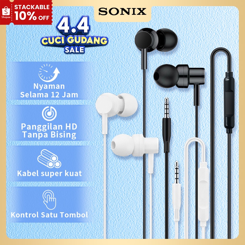 Jual Sonix Wired In Ear Metal Earphone SH08 Headphone Bass Berat ...