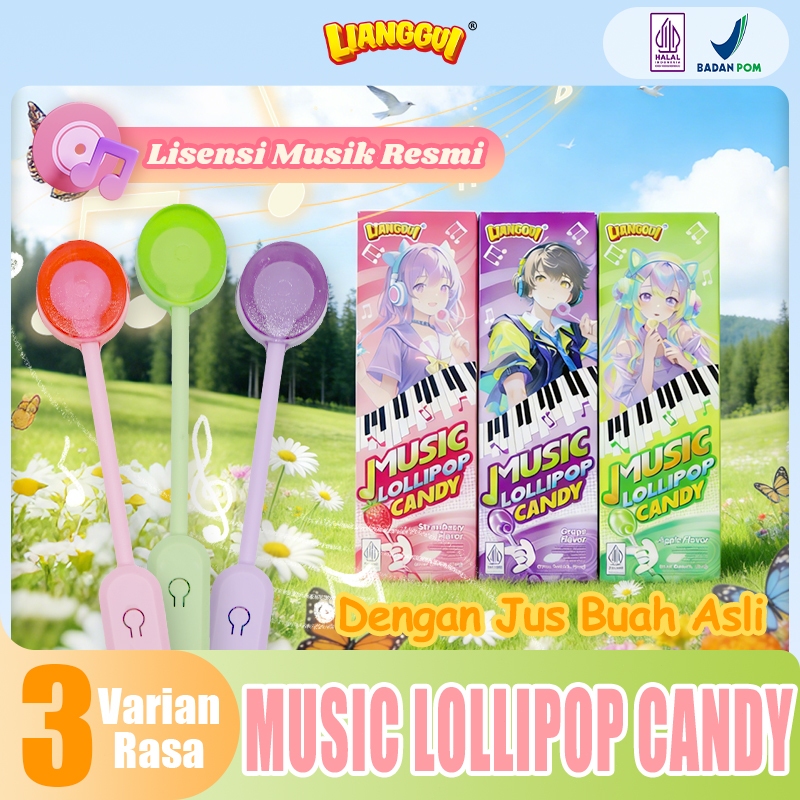 Jual Lianggui Permen Lolipop Musik Halal - Rasa Apel Stroberi Anggur ...