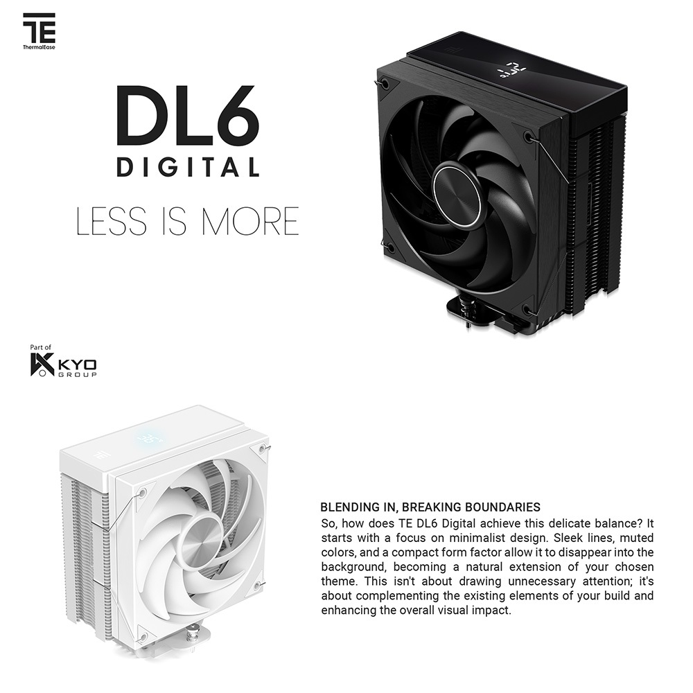 Jual KYO ThermalEase DL6 Digital CPU Air Cooler 6 Heatpipe Single tower ...