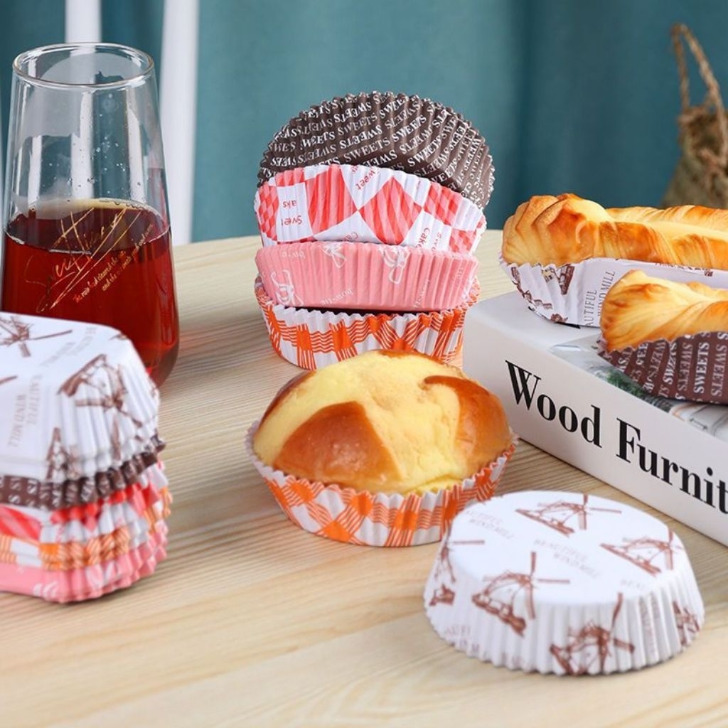 Jual 200pcs paper cup roti BULAT 7CM / paper cup case roti / kertas ...