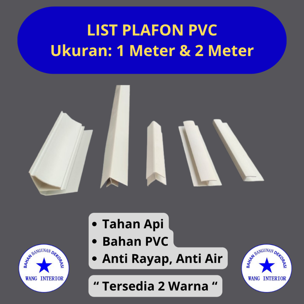 Jual List Plafon PVC Anti Air Presisi Estetik Tahan Lama 1 Meter Siku ...