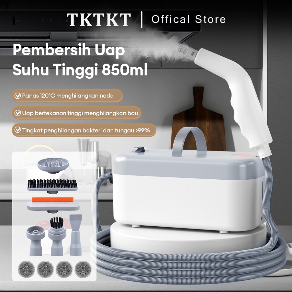 Jual TKTKT 850ml Handheld Jet Cleaner 1.5m Electric Steam Cleaner 15s ...
