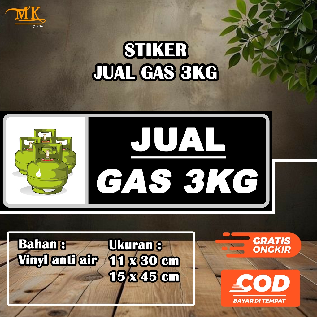 Jual STIKER JUAL GAS LPG 3KG | BAHAN VINYL ANTI AIR | Shopee Indonesia