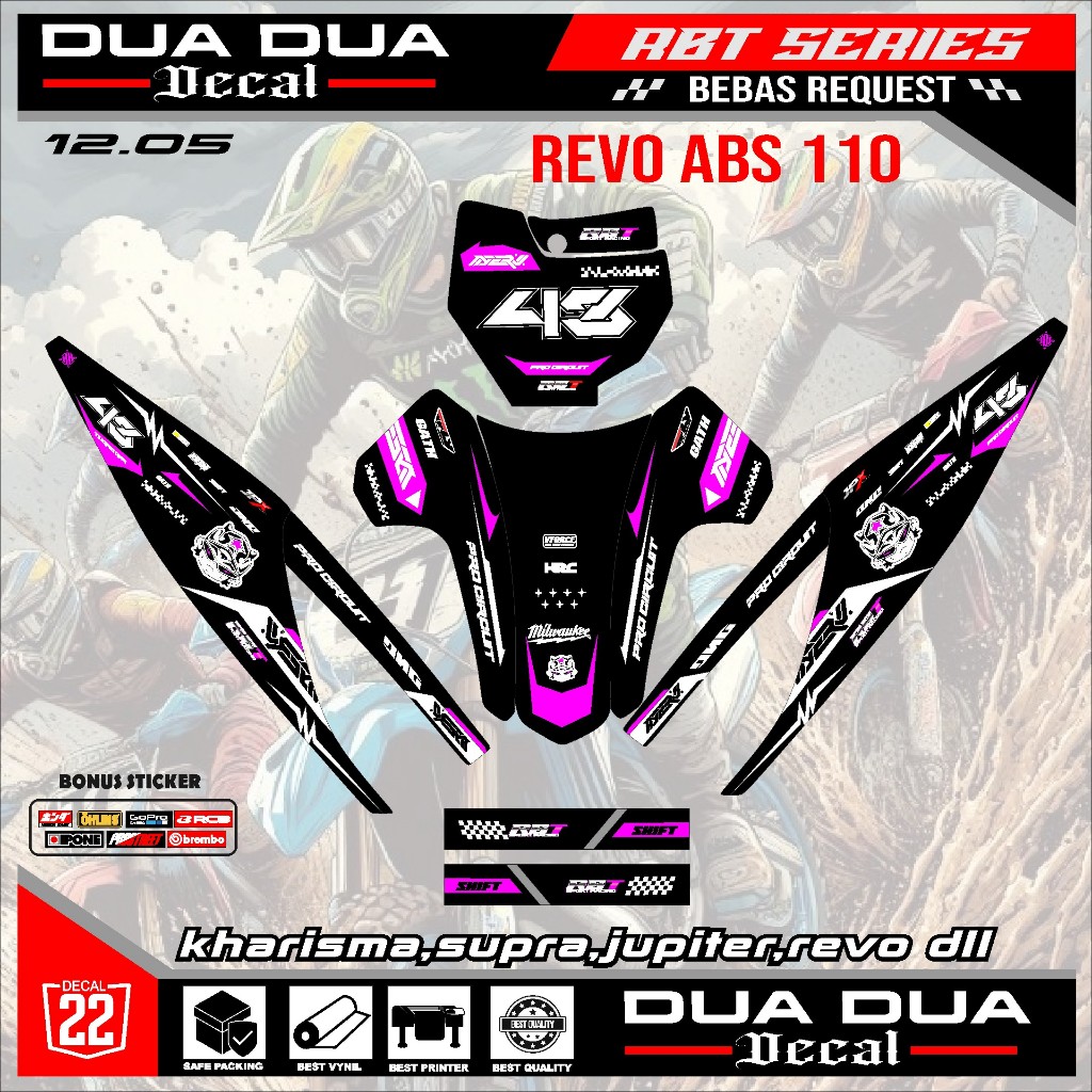 Jual Decal Stiker RBT HONDA REVO ABSOLUTE Sticker Variasi Striping ...
