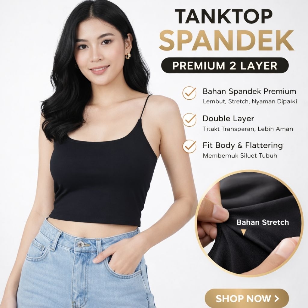 Jual Tanktop Lara spaghetti Tanktop Basic korea style | Inner/Outer ...