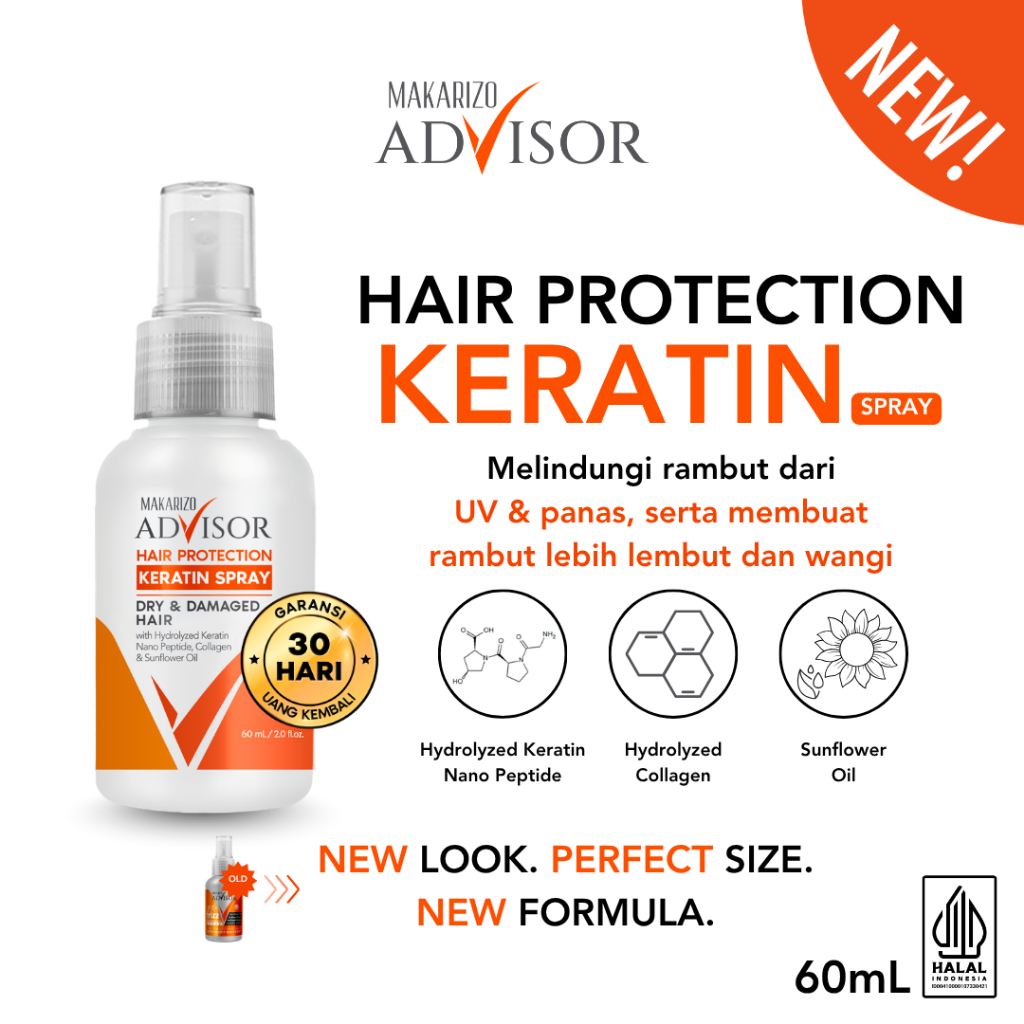 Jual Makarizo Advisor Hair Protection Keratin Spray 60mL - Sunscreen ...