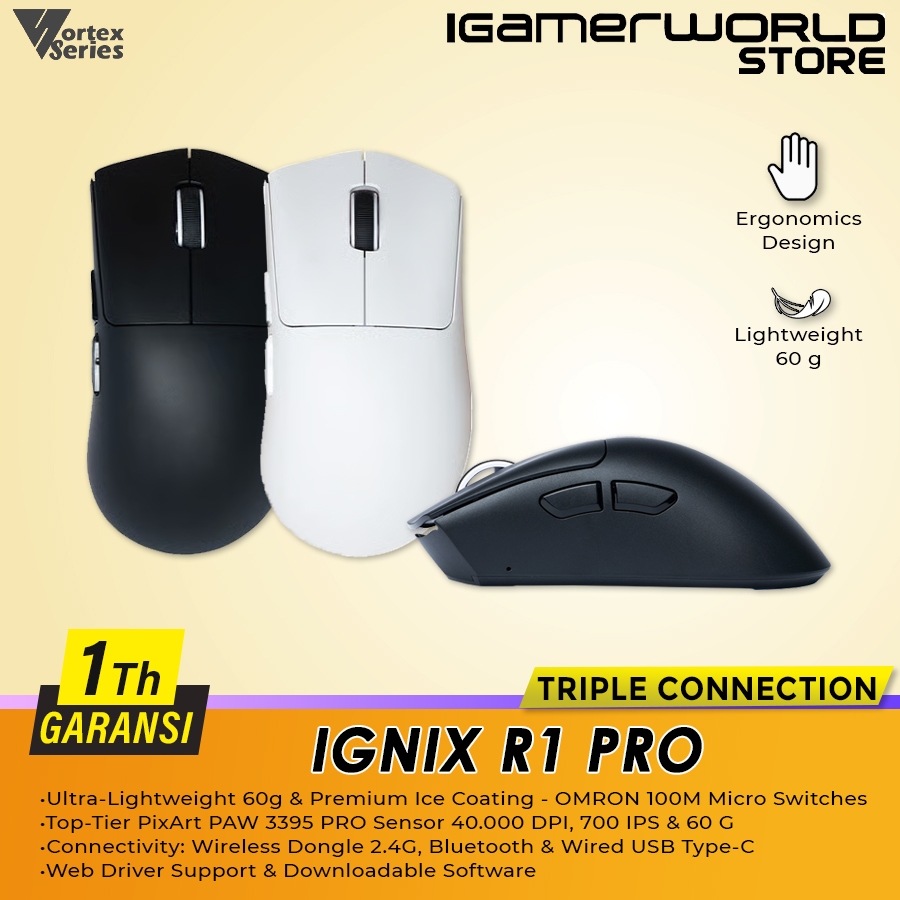 Jual VortexSeries IGNIX R1 / R1 PRO Ergonomic Lightweight Wireless ...