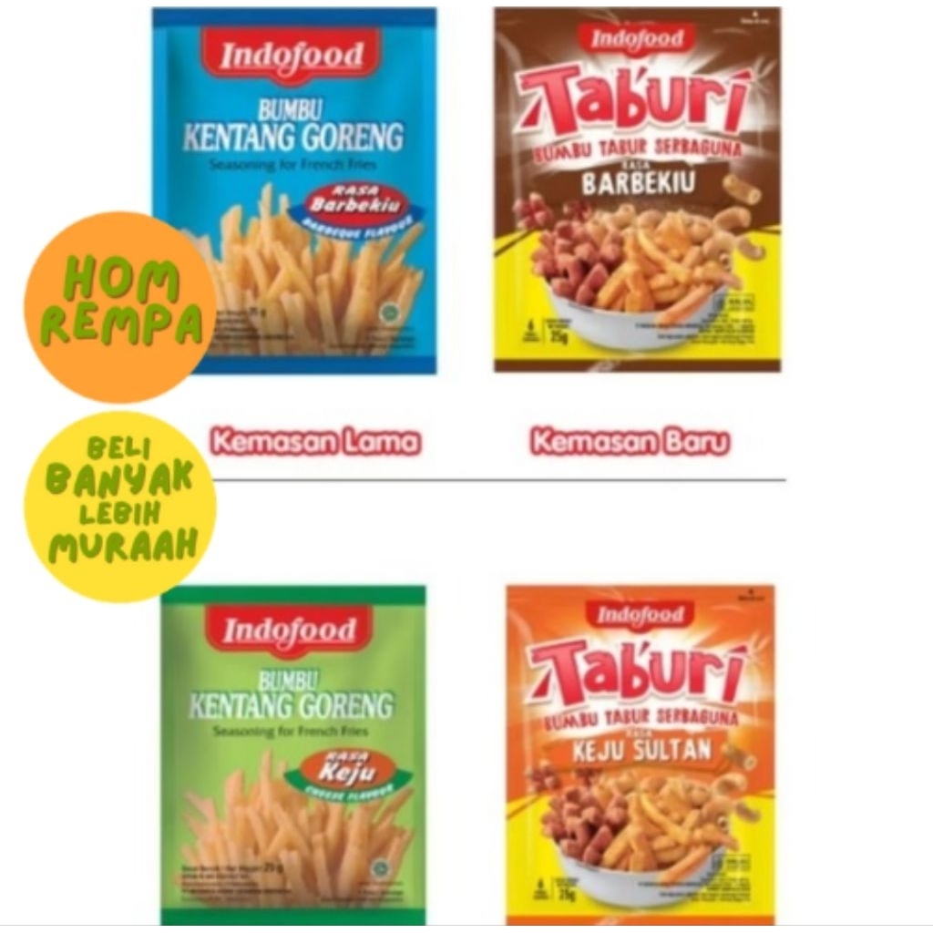 Jual (Minimal 6 Bungkus-BISA CAMPUR RASA) Bumbu Instan Indofood TABURI ...