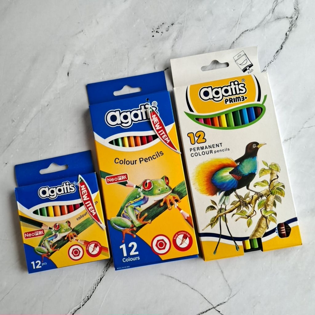 Jual Agatis prime classic pensil warna pendek & panjang 12 warna ...