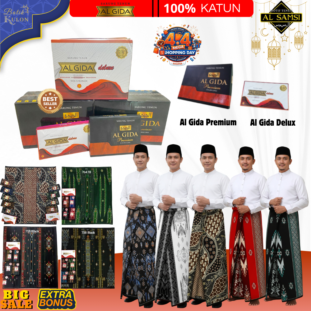 10pcs Sarung Premium Al Gida DUS TERBARU (BISA MIX MOTIF/ SERI SERAGAM) ORI RATNA JAYA