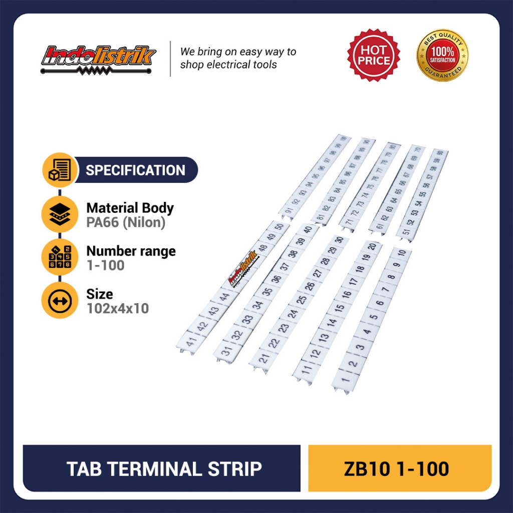 Jual TAB Marker Terminal Strip ZB10 Penomoran 1–100 Label Terminal ...