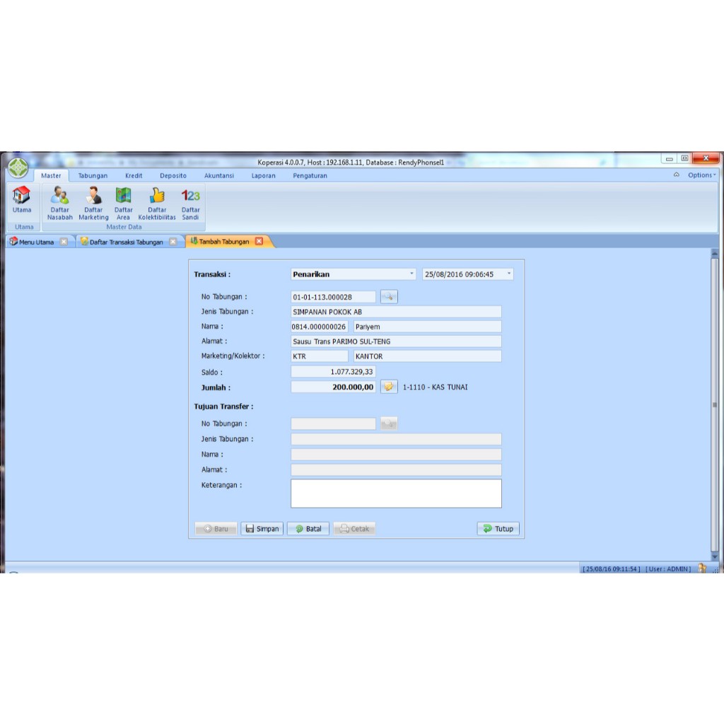 Jual SOFTWARE PROGRAM APLIKASI KOPERASI SIMPAN PINJAM KOPERASI 4.0.0.7 ...