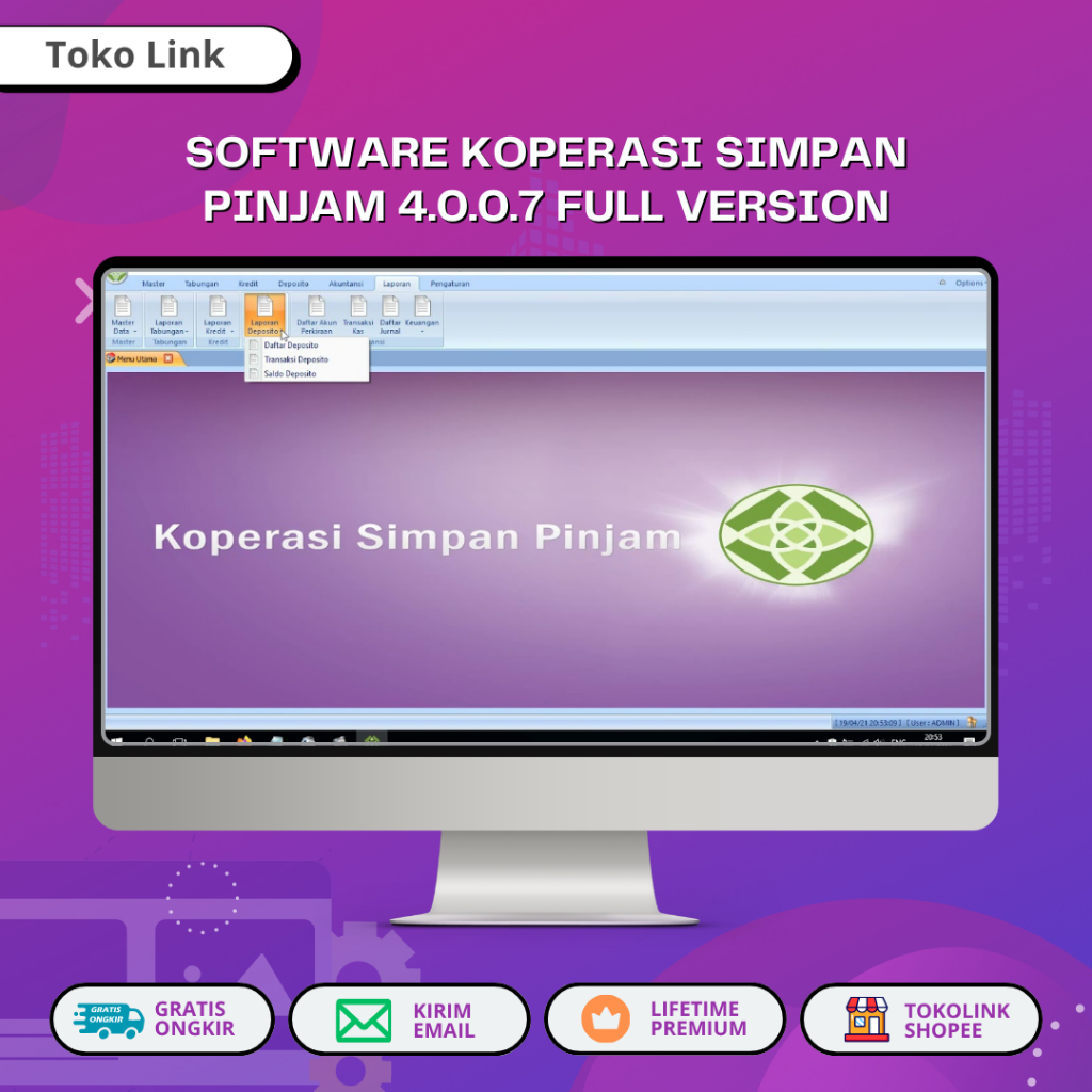Jual SOFTWARE PROGRAM APLIKASI KOPERASI SIMPAN PINJAM KOPERASI 4.0.0.7 ...