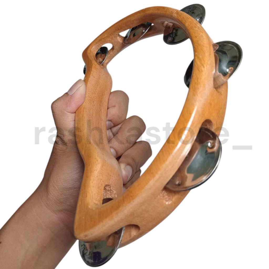 Jual Tamborin Sabit Kecrek 6 Bunyi Alat Musik Tradisional Kayu Handmade ...