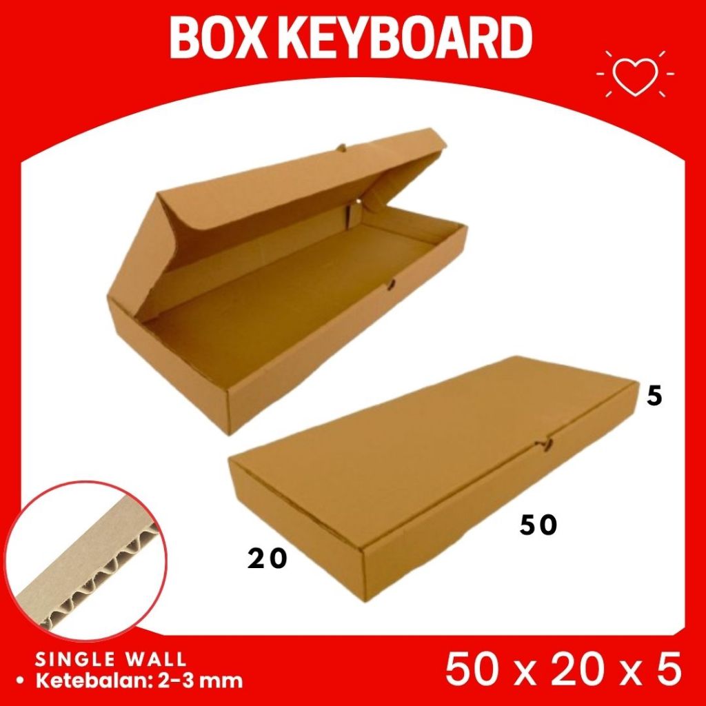 Jual Kardus 50x20x5 LD Kardus Box keyboard lipatan depan Dus Hampers ...