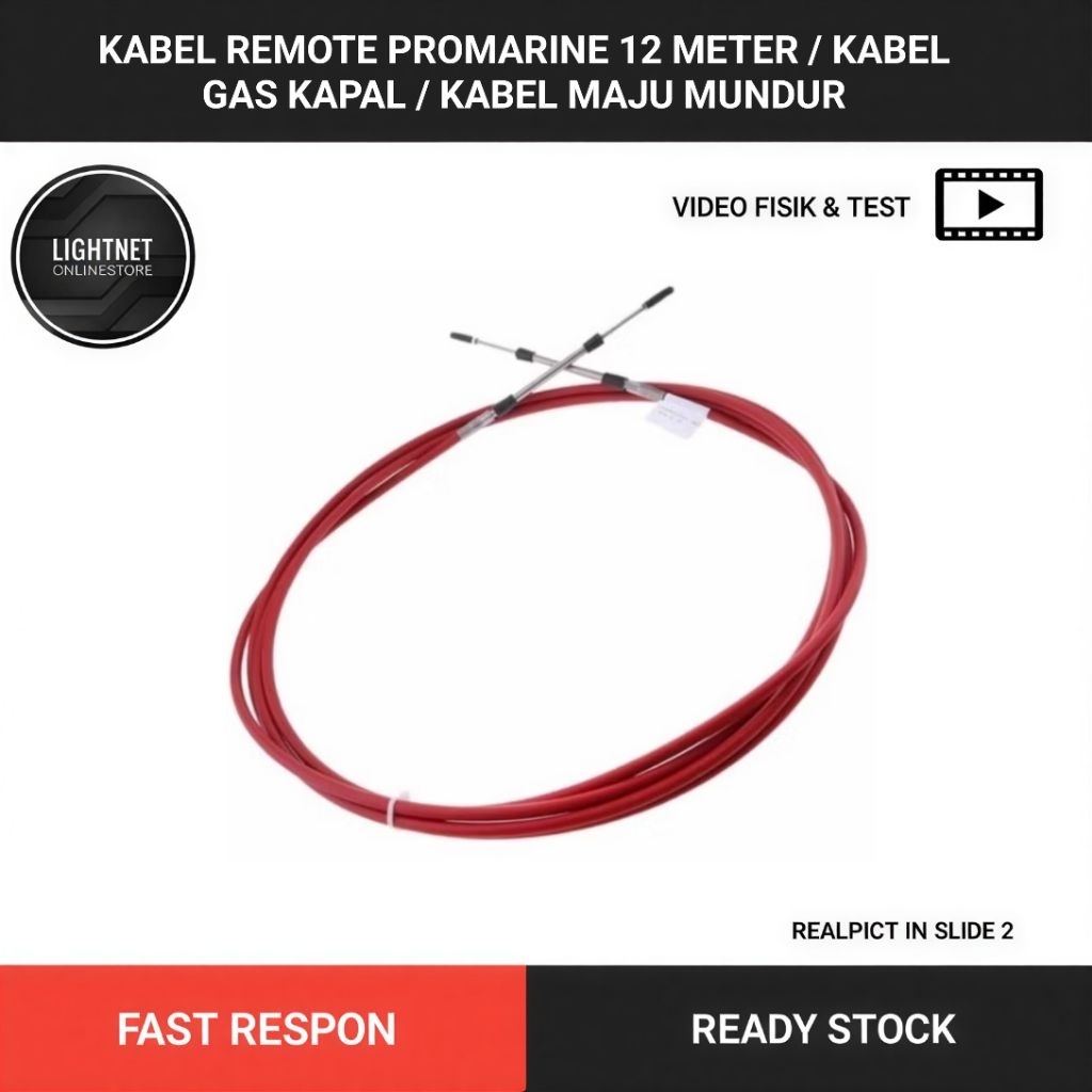 Jual Kabel Remote Promarine 12 meter / kabel Gas Kapal / Kabel Maju ...