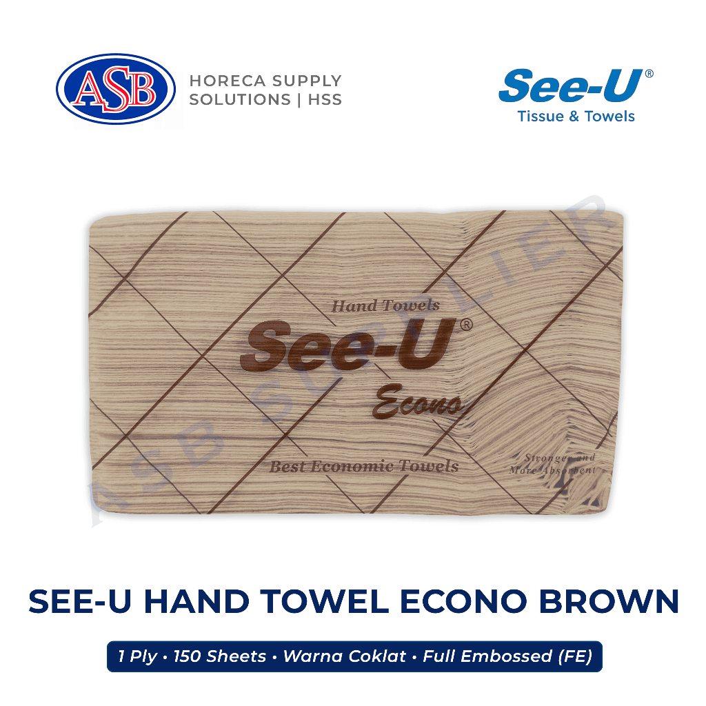 Jual Tissue / Tisu SEE-U Hand Towel Multifold ECONO BROWN (150 Sheets ...