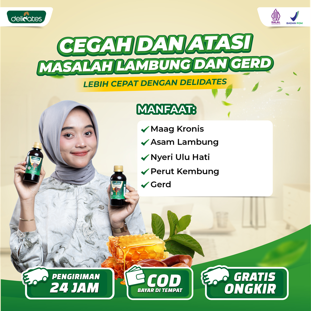 DELIDATES Sari Kurma Premium Hilangkan Nyeri Asam Lambung Masalah Pencernaan