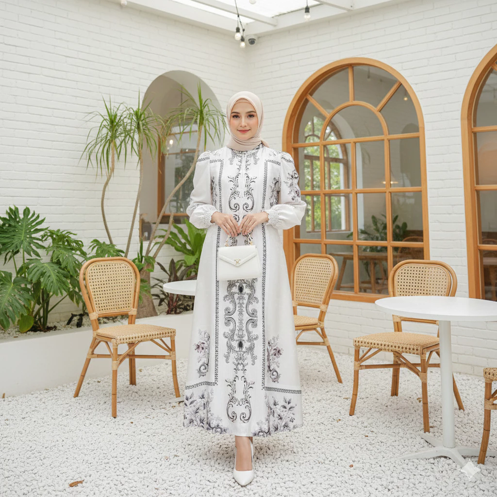 Gambar 2 Gamis Silk Premium Wanita Elegant Najwa Series Jumbo