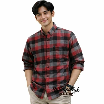 Kemeja Flanel Pria Lengan Panjang Distro Fanel Motip Kotak