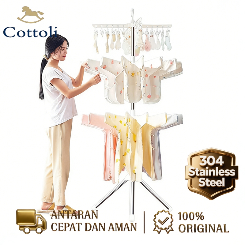 Jual Cottoli Jemuran Menara Rak Jemuran Baju Bayi Lipat Portable ...