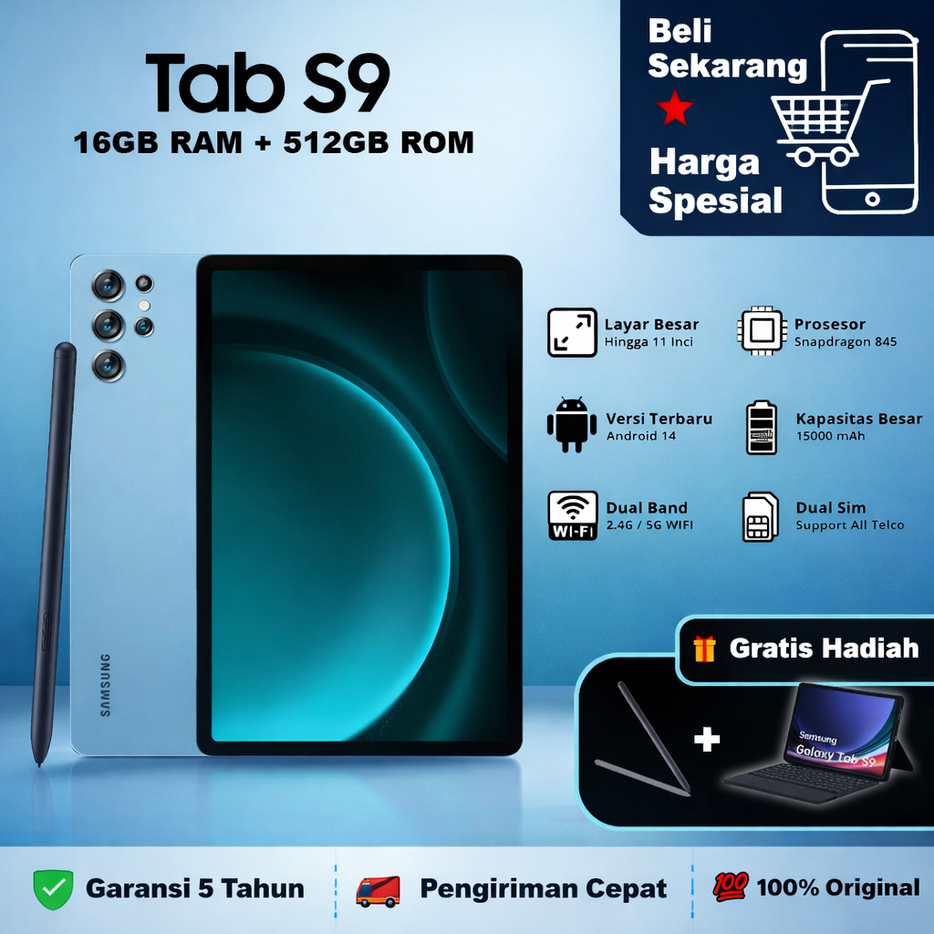 Jual [Baru] | Samsung Tablet Android Galaxy S9 | Dual SIM | Android ...
