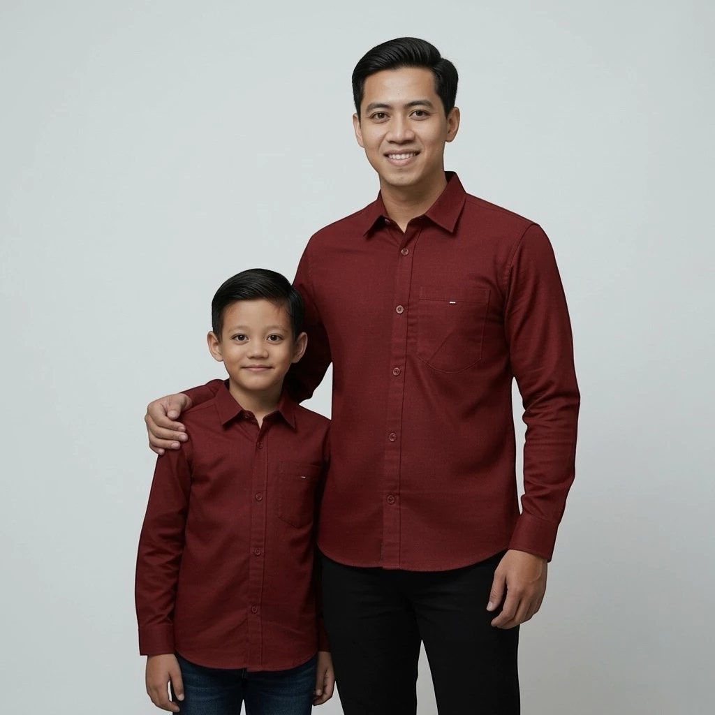 Kemeja Ayah dan Anak Couple Bahan Sigaret