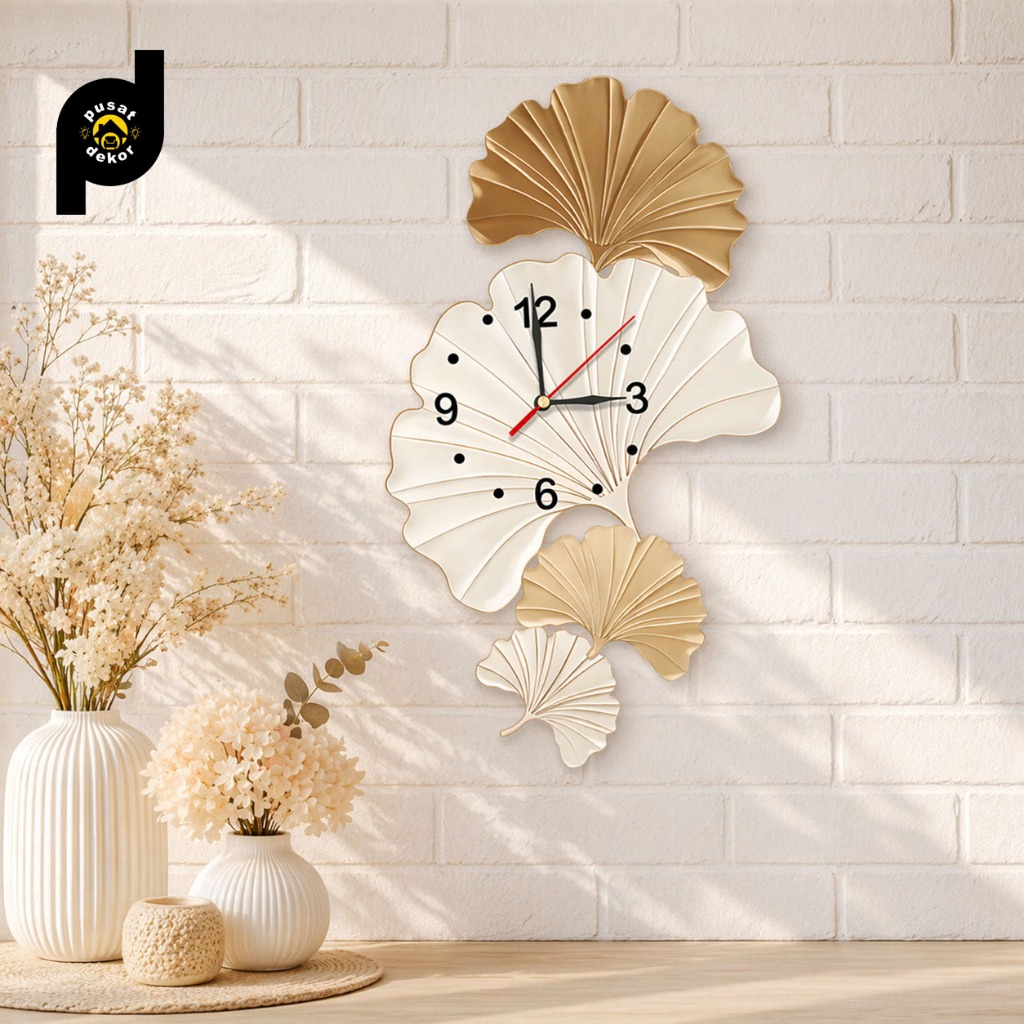 Jam Dinding Bunga Boho LED Home Sweet Home Hiasan Ruang Tamu Kamar Aesthetik