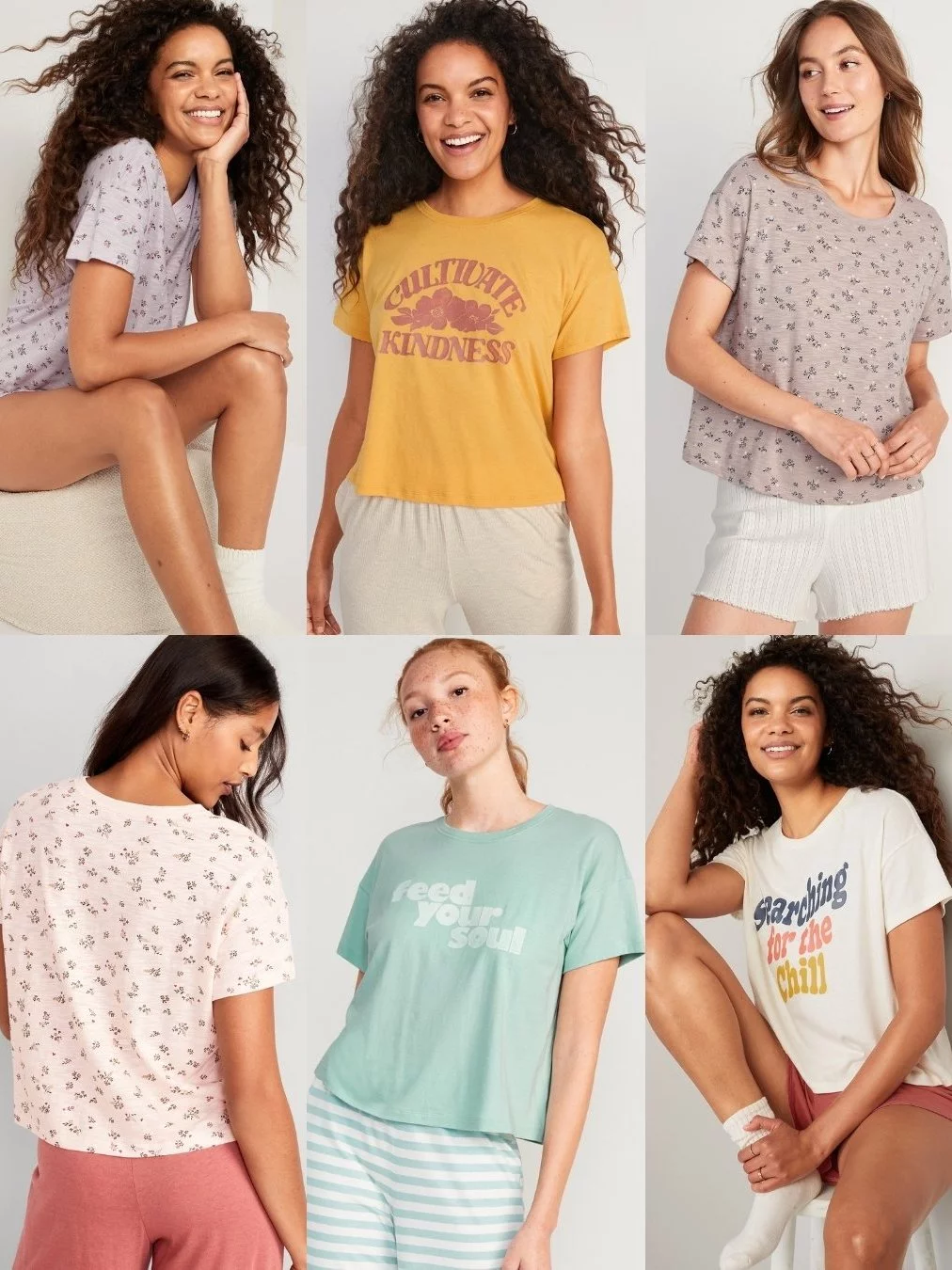 Kaos Santai Wanita OLN Sunday Sleep Slub-Knit T-Shirt - 2222
