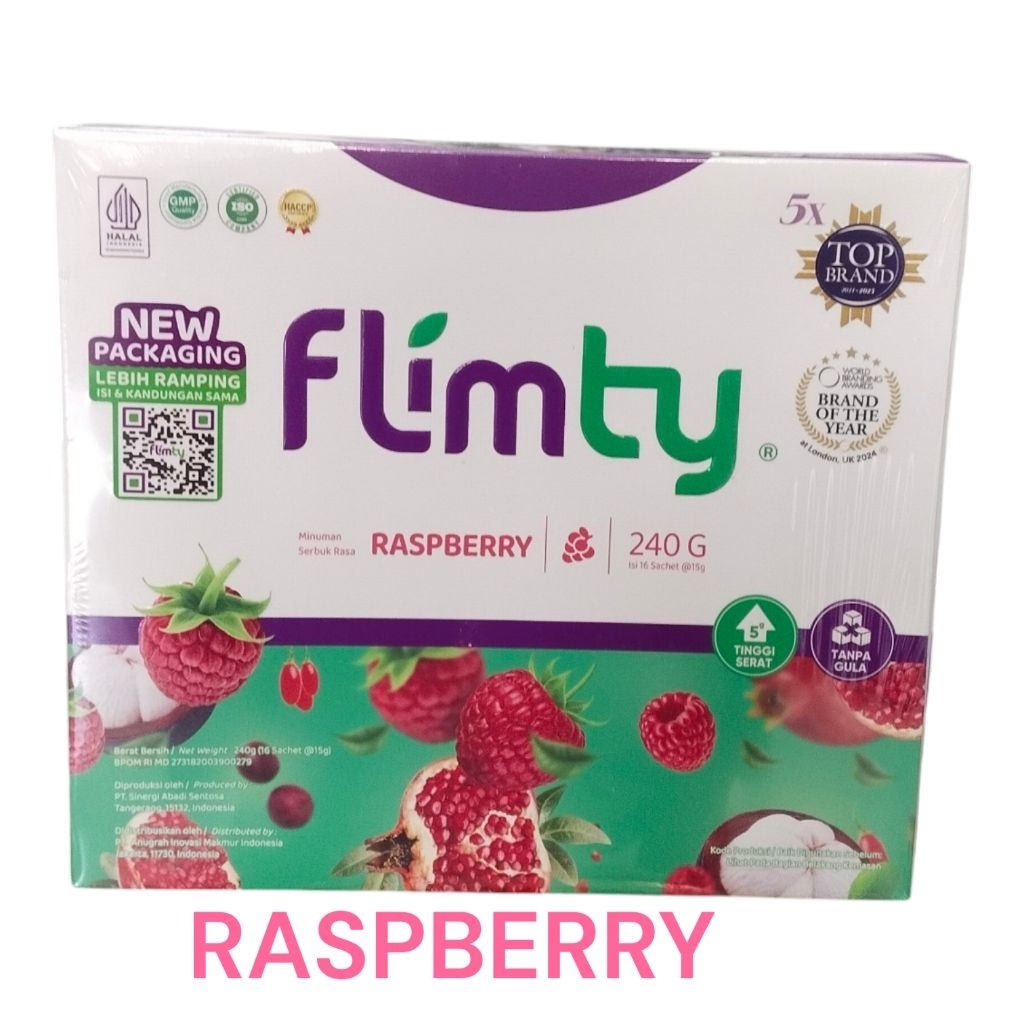 Jual FLIMTY MINUMAN SERBUK RASA RASPBERRY ISI 16 SACHET | Shopee Indonesia