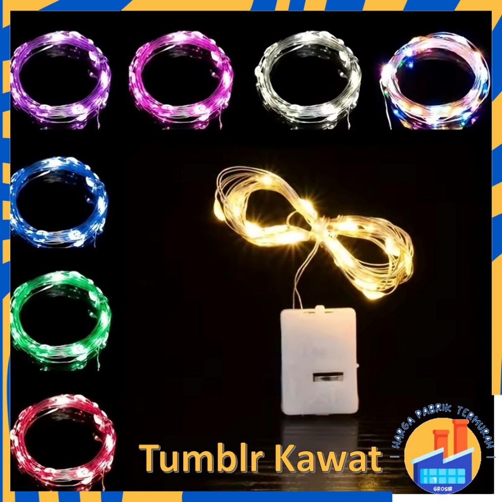 HPT  Lampu Tumblr Kawat Mini 1 2 3 5 Meter Lampu Hias Dekorasi Gift Box Bucket Bunga Balon Fairy Light Led Murah