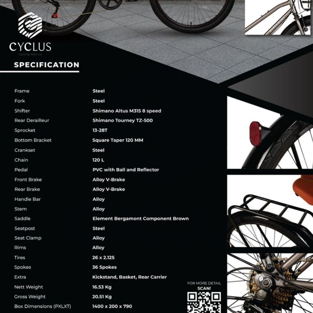 Jual Sepeda Element CityBike Bergamont Urban Cycle 8 Speed 26 Inch Anak ...