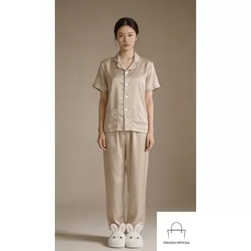 Setelan Piyama Satin Premium Baju Tidur Wanita Dewasa Sleepwear Elegan VELLECIAL