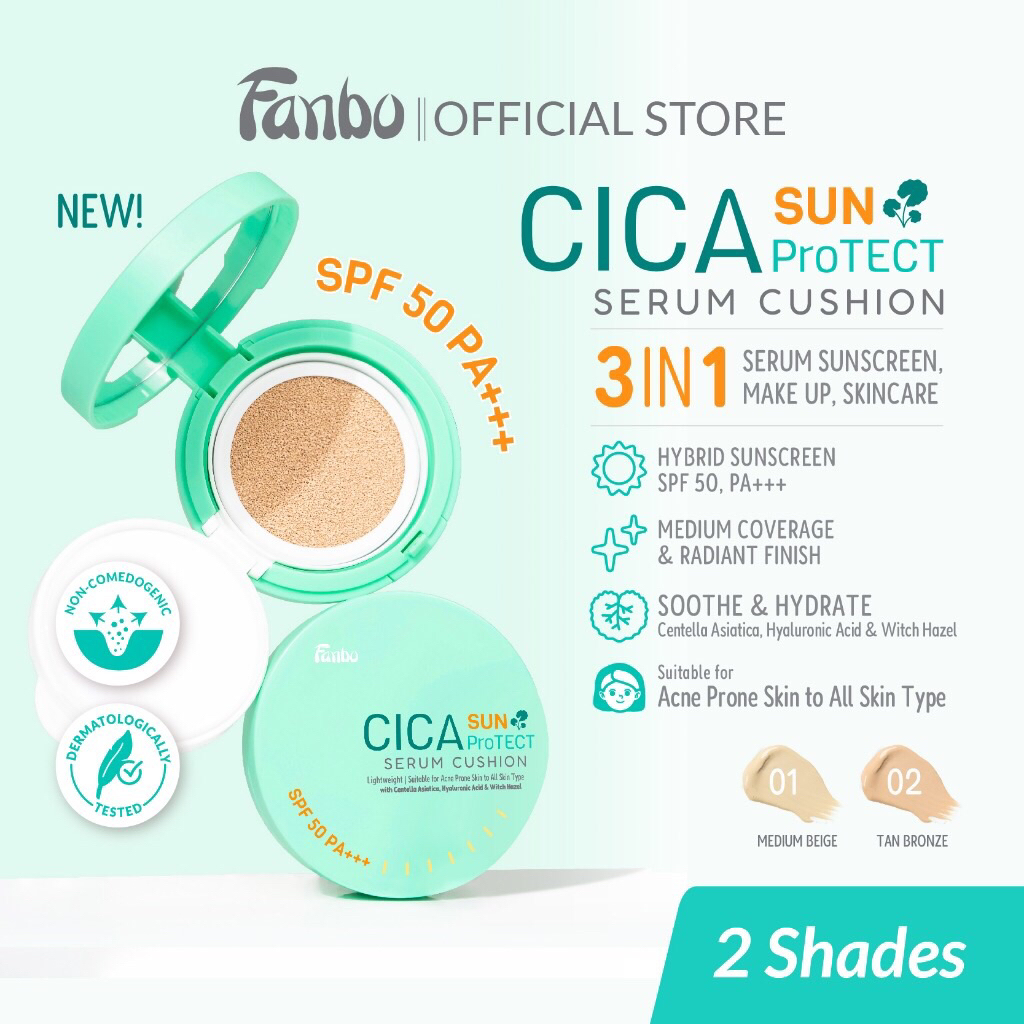 Jual FANBO CICA SUN PROTECT SERUM CUSHION SPF 50 PA ++++ | Shopee Indonesia