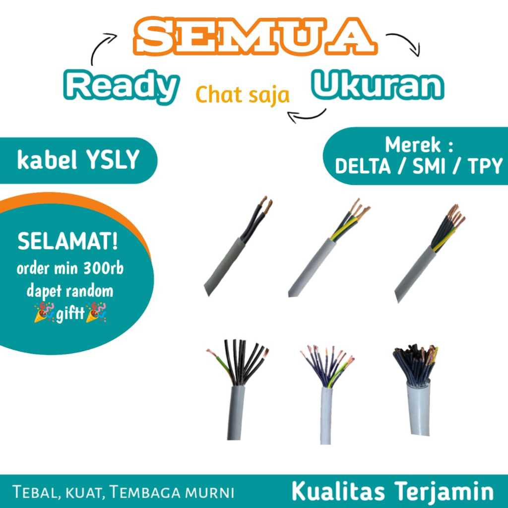 Jual Kabel Kontrol YSLY-JZ 7x1 mm2 - Kabel Serabut Tembaga Murni 