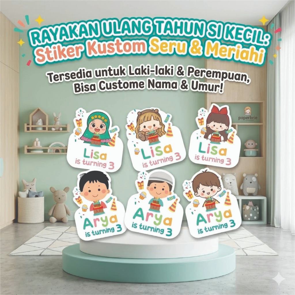 Jual Sticker Ulang Tahun Anak BOY and GIRL Sticker Bento Birthday ...