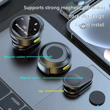Mic Wireless Q9 Noise Reduction Microphone Clip On HP IPhone Android Untuk Live Vlog