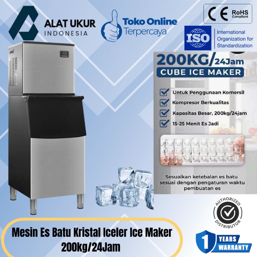 Jual Mesin Es Batu Kristal Iceler Ice Maker 200kg/24Jam untuk Cafe ...