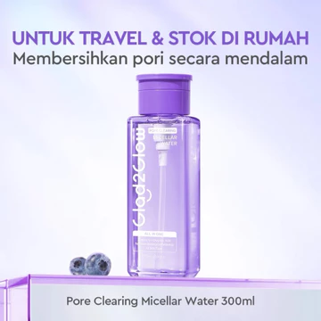 BPOM GLAD2GLOW G2G Brightening Pore Clearing Micellar Water (130ml 230ml 300ml)
