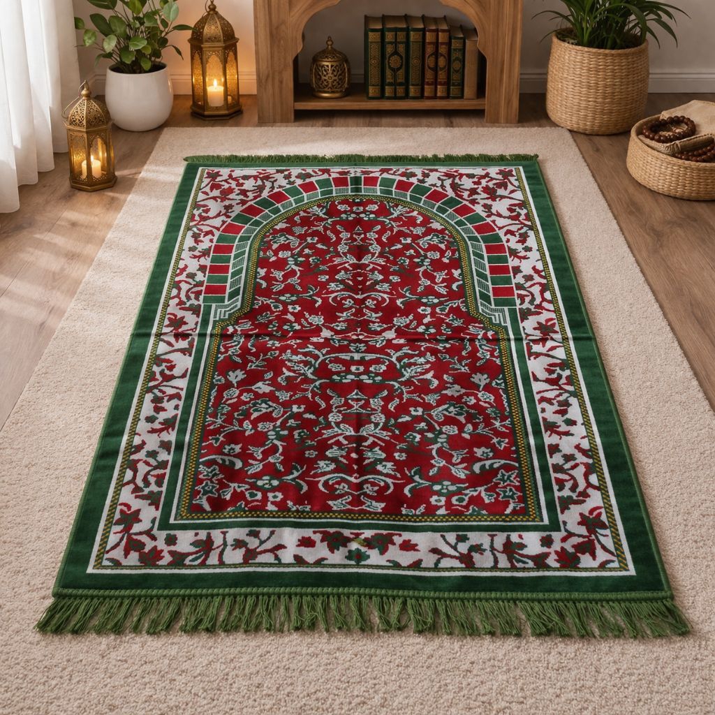 Jual Sajadah Motif Raudoh Premium 70x110 cm Beludru Tebal Anti Slip ...
