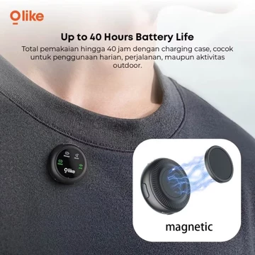 OLIKE Clip Magnetic Microphone CM02 Mic Wireless ANC Dual Port Lightning Type C 40H Baterry