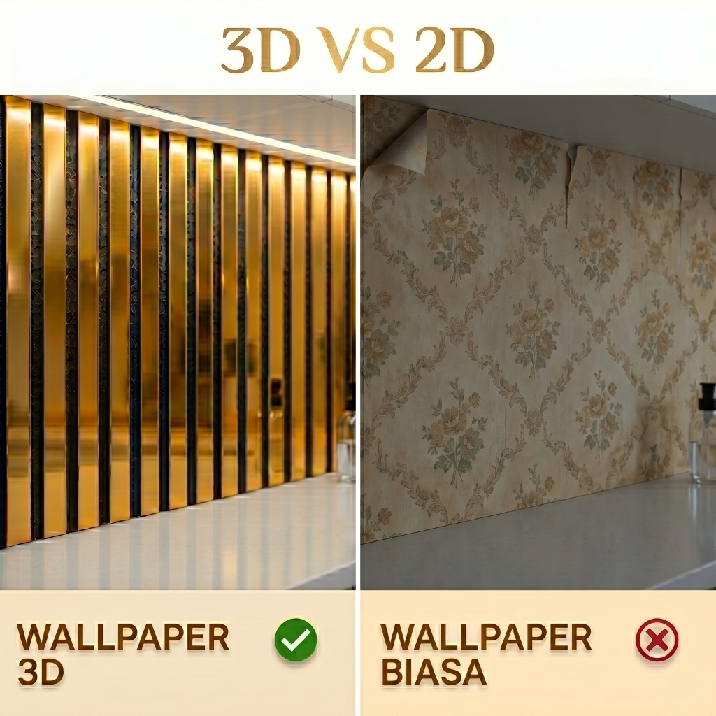 Jual 60 x 280 CM Wallpaper Dinding Busa XPE 3D Metal Grille Premium ...