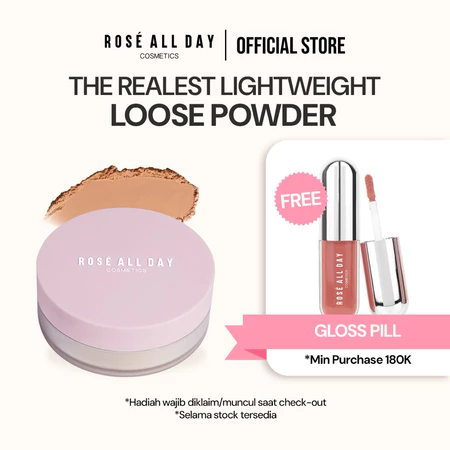 Rosé All Day The Realest Lightweight Loose Powder soft matte blur pores