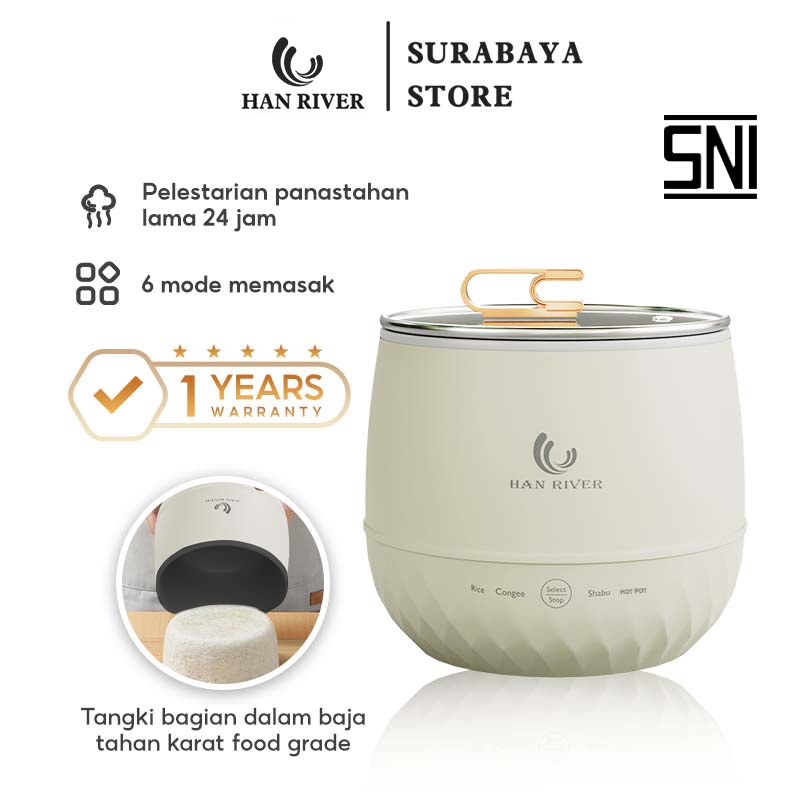 Product image HAN RIVER Magic com 1.2L / Rice Cooker Mini / Panci Listrik Multifungsi 600watt HRRC05 1