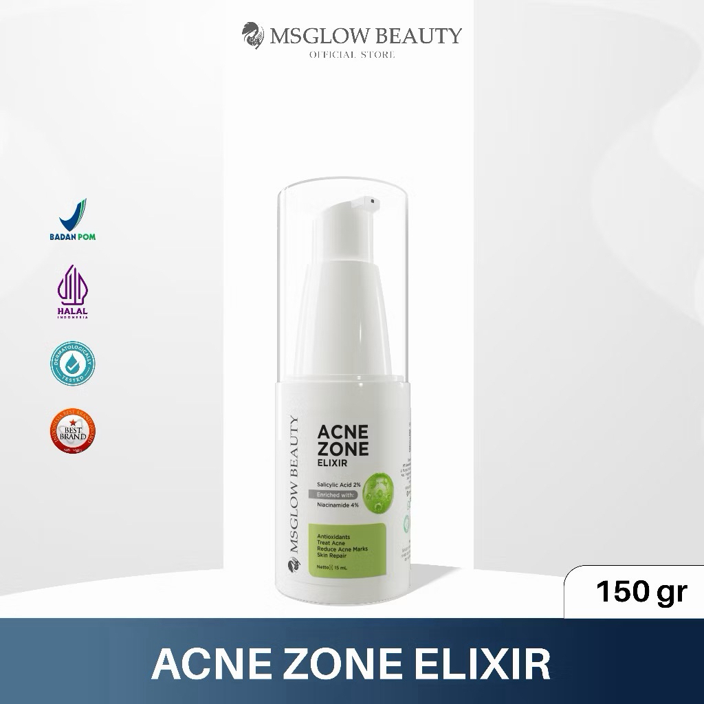 Jual MS GLOW ACNE ZONE ELIXIR Untuk jerawat dan komedo | Shopee Indonesia