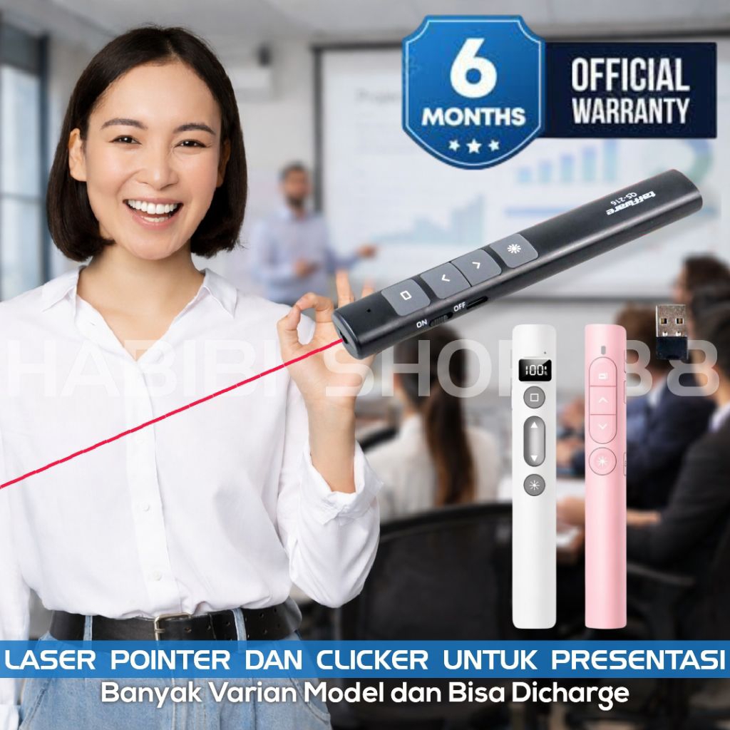Jual Laser Pointer Sekaligus Clicker Untuk Presentasi Bisa Dicharge ...