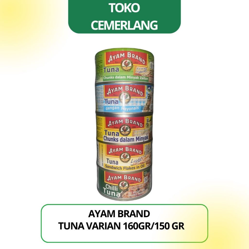 Jual Ayam Brand Tuna Chunks in Olive Oil/Chunks in Oil/Sandwich Flakes ...