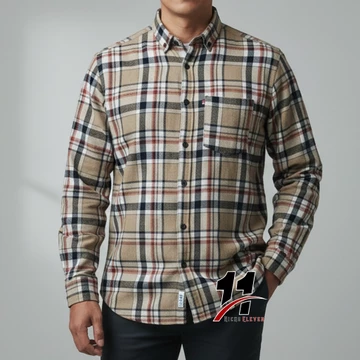 Kemeja Pria Flanel Lengan Panjang Bahan Flanel Halus Motif Jahitan Bagus Nyaman Dipakai