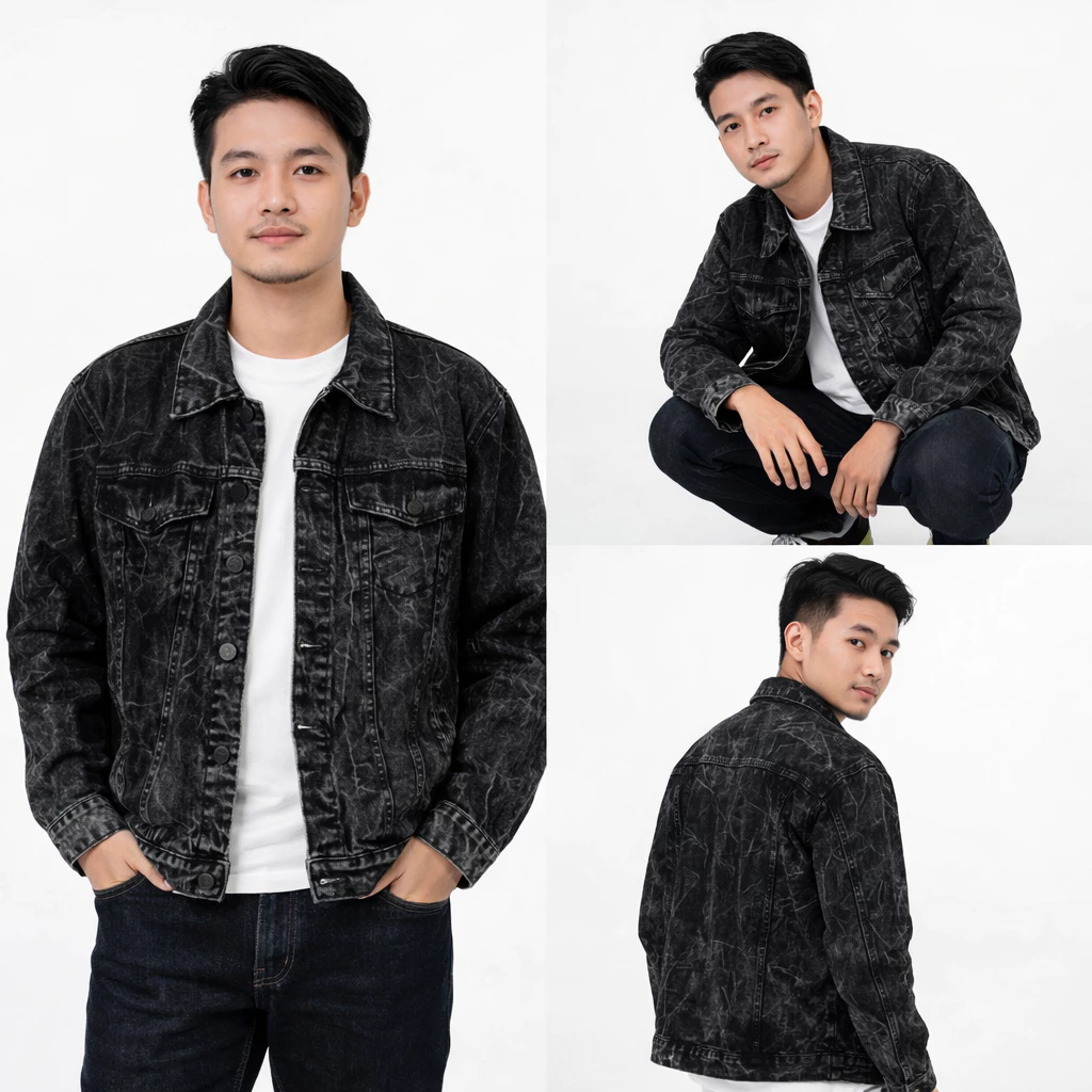 Jaket Jeans Denim Hitam Wash